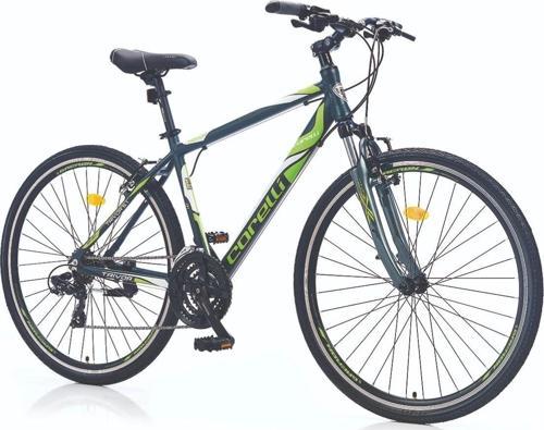Trivor 5.1 V Fren Shimano 21 Vites 28 Jant Şehir Tur Bisikleti Koyu Gri Yeşil Beyaz 18 Kadro