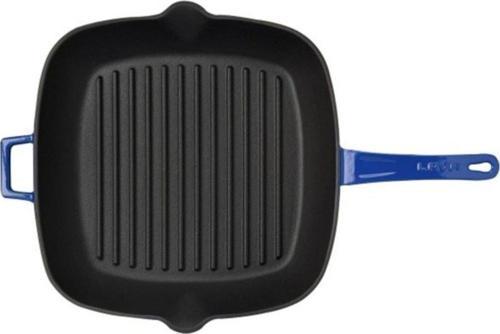 Grill Tava Metal Saplı Mavi 28*28