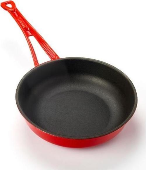 Döküm Kızartma Tavası, Metal Saplı. Çap(Ø)24Cm. - Kırmızı