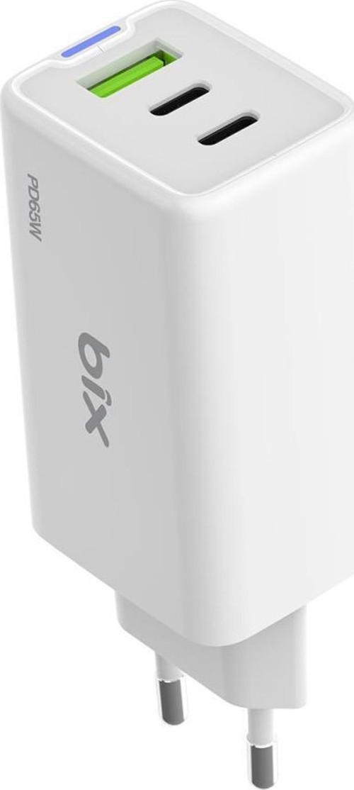 Bx3p66g Gan 65w 2xtype-c 1xUsb 3 Portlu Hızlı şarj adaptörü -Beyaz