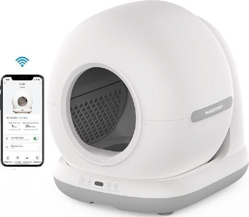 CB001 Akıllı Otomatik Kedi Tuvaleti, APP ile Uzaktan Kontrol, 75lt Hazne, 7lt Çöp haznesi, Ağırlık sensörlü, 3 Adet Deo + 45 Adet Çöp Torbası + Elekli Paspas Hediyeli (Siyah)