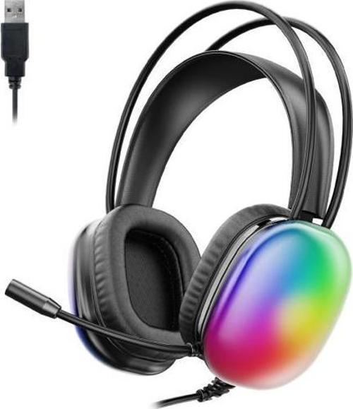 HT409 RGB USB Gaming Oyuncu Kulaküstü Kulaklığı Siyah