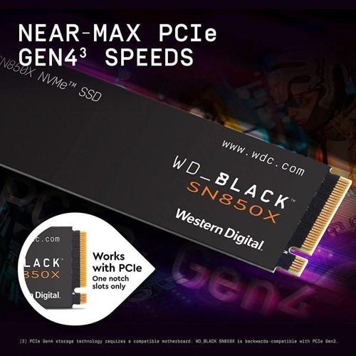 1Tb Wd_Black Sn850X 7300 Mb/S Gaming Internal Nvme Pcie 4.0 Ssd Wdbb9G0010Bnc-Wrsn