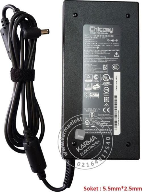 Monster Tulpar T7 V20.3.1 uyumlu Notebook Adaptörü, Şarj Aleti Cihazı 180W (Orjinal Üretici)
