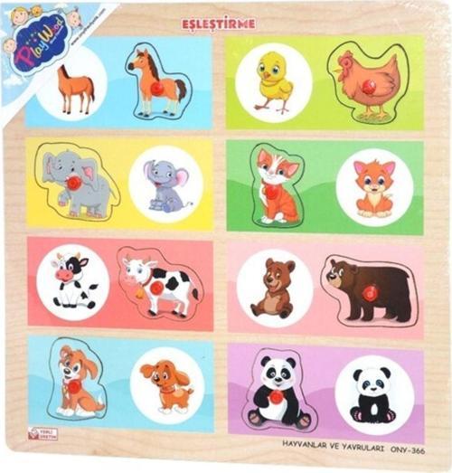 Onyıl Play Wood Ahşap Tutmalı Eşleştirme Hayvanlar Ony-366/367
