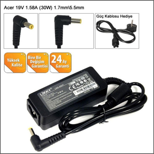 Inspiron Mini 12 Serisi Notebook Adaptör 19v 1.58a (30w) 1.7mm\5.5mm