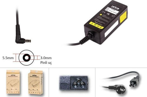 Samsung 19v 2.1a (40w) - 3.0mm/5.5mm-notebook Adaptör Rna-sg01