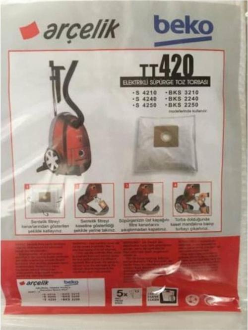 Arçelik S4210-S4240-S4250 10 Adet Bez Süpürge Torbası