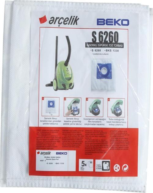Beko Bks 1330 S 6260 Elektrikli Süpürge Toz Torbası 5 Adet