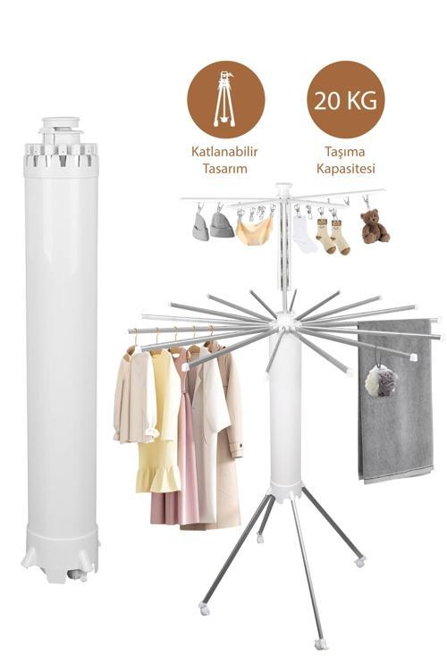 Katlanabilir Ahtapot Çamaşır Kurutma Askısı - Kule Çamaşır Askılığı