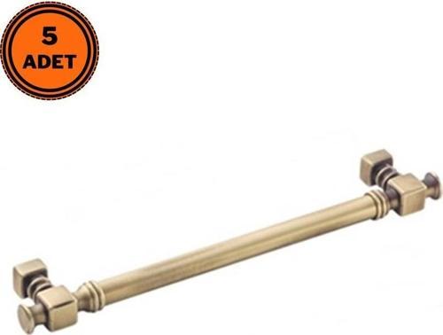 5 Adet Doğanlar Dragon 128 mm Mobilya Kulp Antik Sarı Olifka