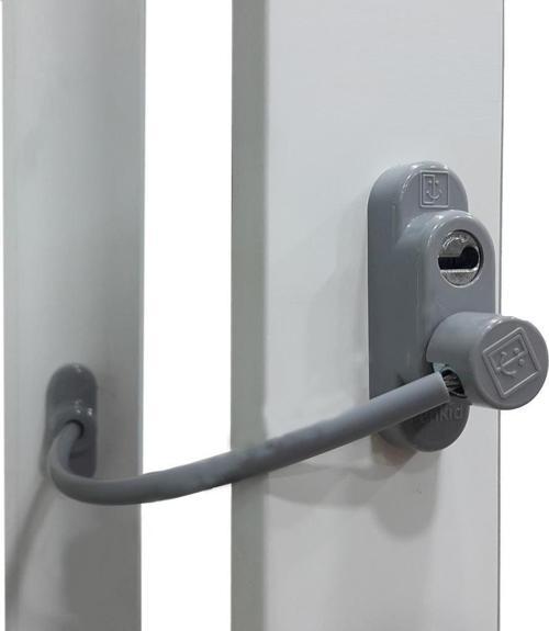 3 Adet Penkid Çelik Halatlı Pvc Pencere Çocuk Emniyet Kilidi Gri