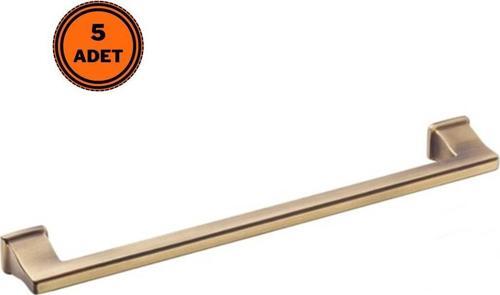 5 Adet Doğanlar Techno 224 mm Mobilya Kulp Olifka Antik Sarı