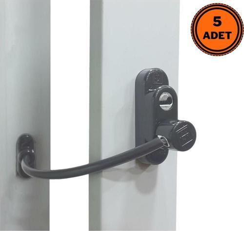 5 Adet Penkid Pvc Pencere Çocuk Emniyet Kilidi Antrasit