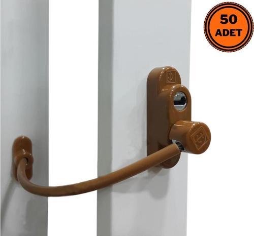 50 Adet Penkid Pvc Kapı Pencere Emniyet Çocuk Kilidi Açık Kahve