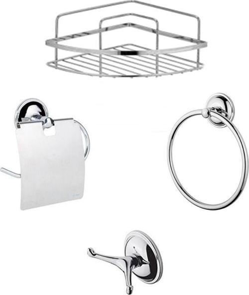 Banyo Aksesuar Seti Havluluk-Wc Kağıtlık-2 li Askı-Köşelik