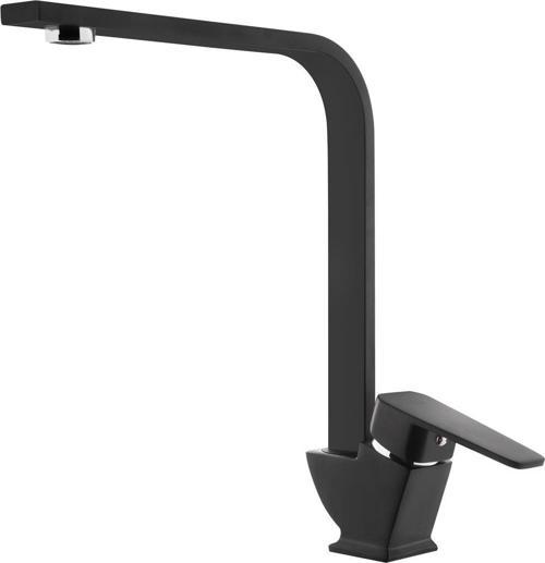Kare Slim Tek Gövde Kuğu Evye Mutfak Bataryası Mat Siyah