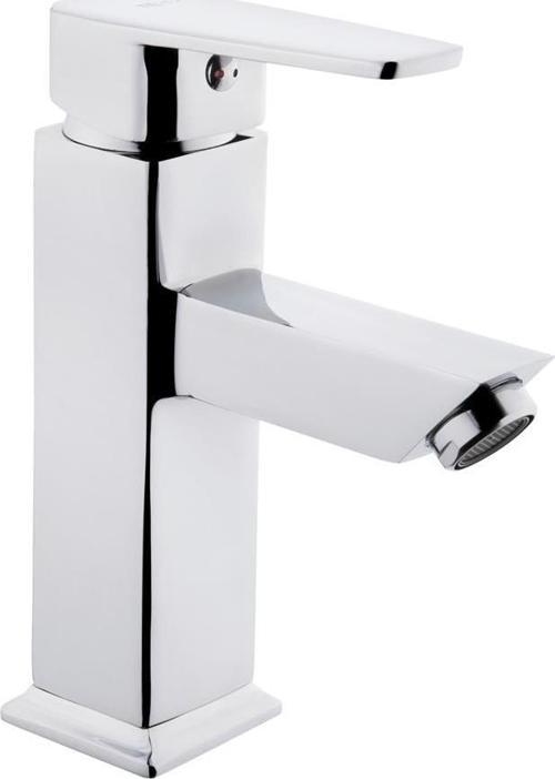 Kare Slim Tek Gövde Sabit Lavabo Bataryası Musluk Krom