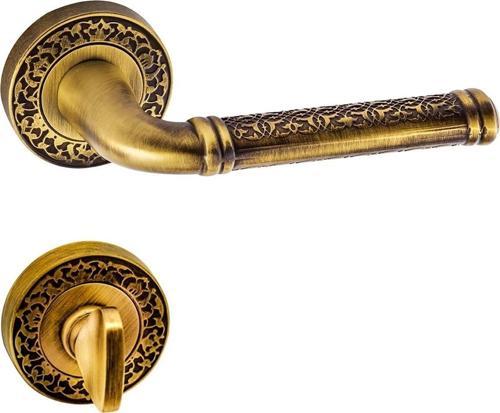 Topkapı Lüx Prinç Rozetli Kapı Kolu Olifka Antik Sarı Wc