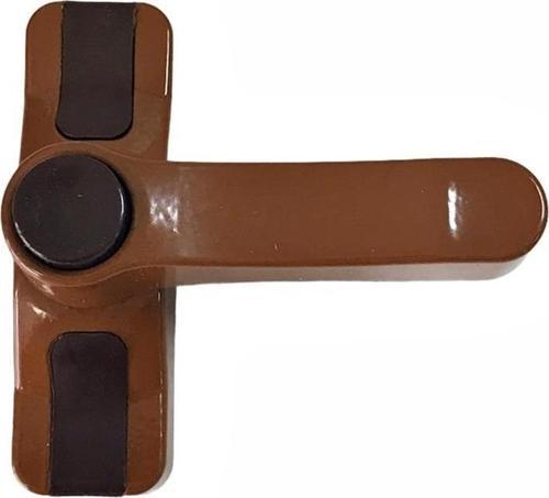 Pvc Pimapen Pencere Emniyet Çocuk Kilidi Düğmeli Açık Kahve