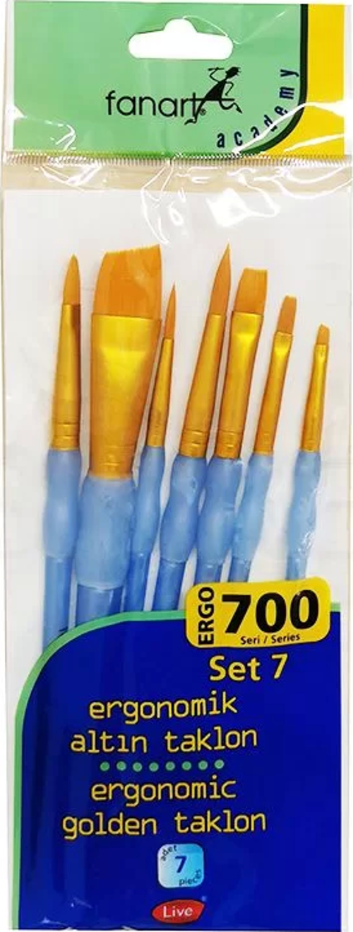 Ergonomik Altın Taklon Fırça Seti 700 Seri 7li Set 7