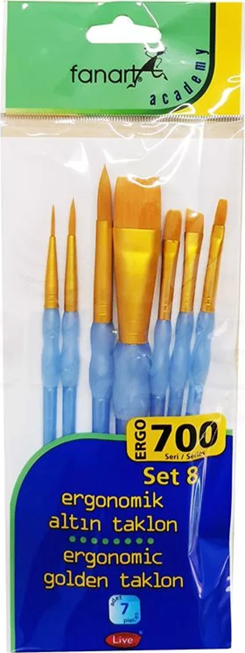 Ergonomik Altın Taklon Fırça Seti 700 Seri 7li Set 8