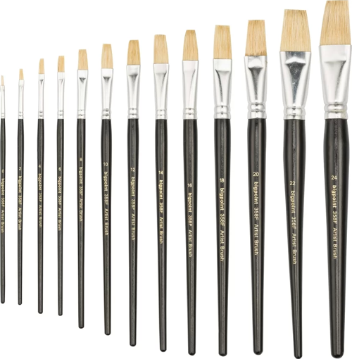 358F Serisi Beyaz Doğal Kıl Düz Kesik Fırça No: 4