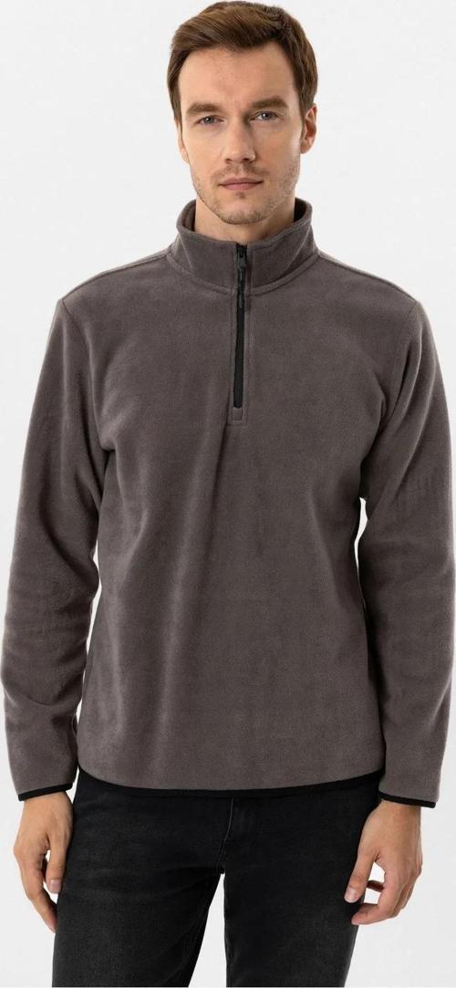 Sivri Yaka Regular Kalıp Düz Sweatshirt