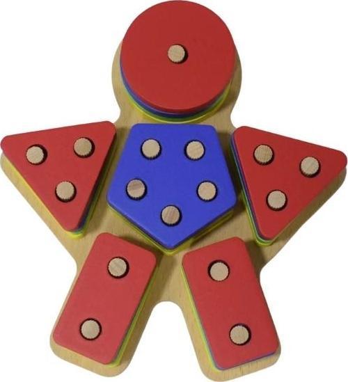 Eğitici Ahşap Geometrik Şekilli Montessori Bul tak (25 parça) Oyunu Kokusuz, Sağlıklı, Boyası Çıkmaz