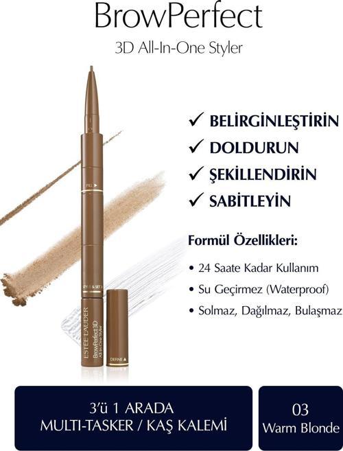 Kaş Kalemi - Browperfect 3D All-In-One Styler Multi-Tasker 03 Warm Blonde
