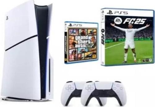 Playstation 5 Slim Cd + 2. DualSense Ps5 Kol + Fifa Fc 25 + GTA 5