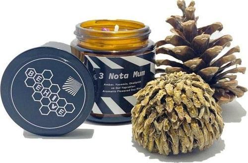 3 Nota Hediyelik Mum Soy Wax Candle Doğal Soya Mum Amber Şişe 90 gr.