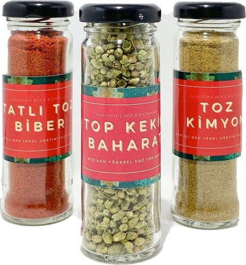 3'Lü Baharat Seti Kimyon Top Kekik Tatlı Toz Biber