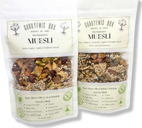 Müsli 2Li Set Bol Kuru Meyveli Ve Çekirdekli Vegan Şekersiz Protein Ve Lif Kaynağı 240 gr. 2 Adet