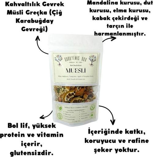 Müsli gr.eçka Kahvaltılık Gevrek Çiğ Karabuğday Bol Kuru Meyveli Kabak Çekirdekli