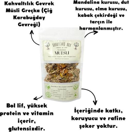 Müsli Kahvaltılık Gevrek gr.eçka Karabuğday Kuru Meyveli Kabak Çekirdekli Mandalina Dut Elma 240 gr.