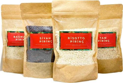 Pirinç Deneme Paketi 4Lü Basmati Siyah Risotto Tam Pirinç