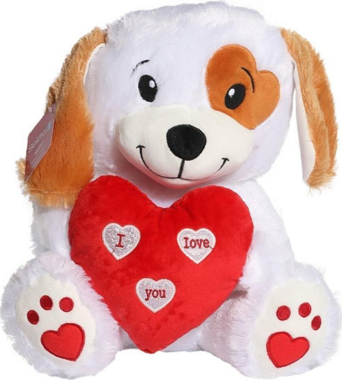 1230 Peluş Köpek Ve Kalbi 30 Cm -Selay Oyuncak