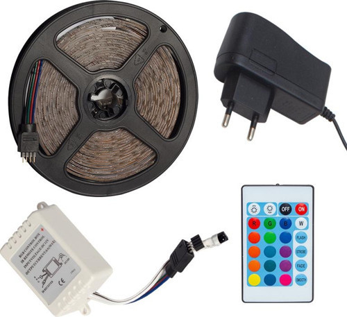 Om-7 Silikonlu 5 Metre Rgb Şerit Led Animasyon Devreli + Adaptör Set