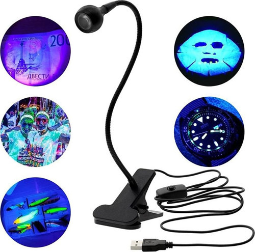 Usb Şarj Edilebilir Uv Mor Işık Esnek Masa Lambası