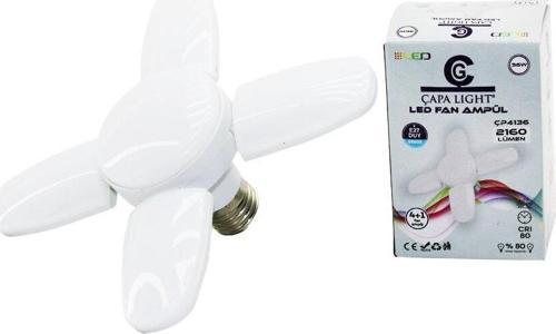 4 Kollu 36W - E27 Led Fan Ampul Katlanır 4 Pervane