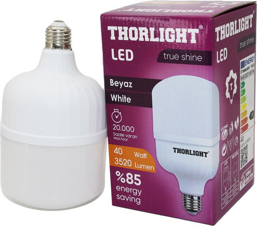 Thorlıght 40W E27 Torch T-Shape Beyaz Led Ampul T-40B