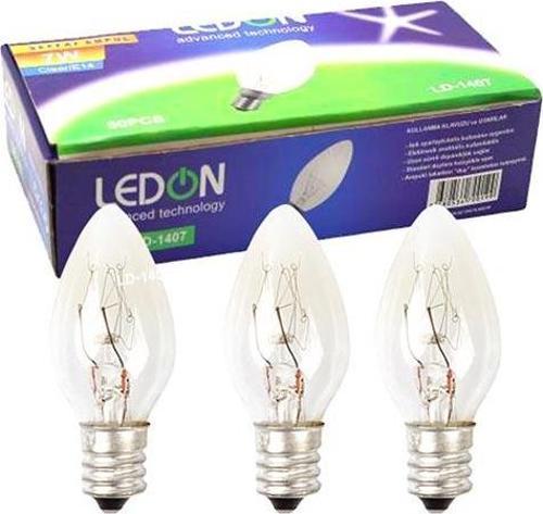 Ledon Ld-1407 Parfüm Ampul Şeffaf 7W Tek E14 Duy (50Lik Kutu)