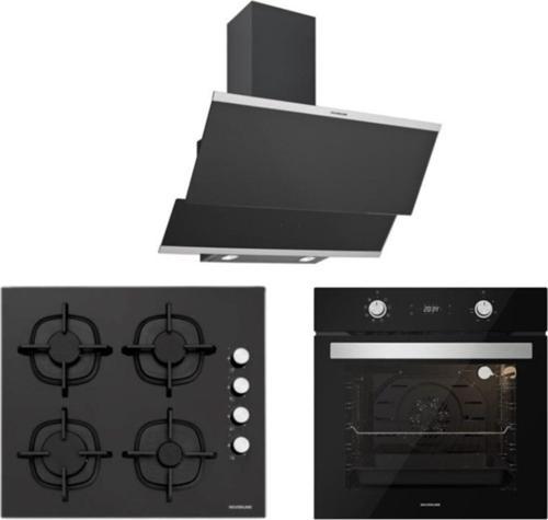 Siyah Cam Ankastre Set 5 Yıl Garanti (3420 Classy 60+Cs5343B01+Bo6504B01)