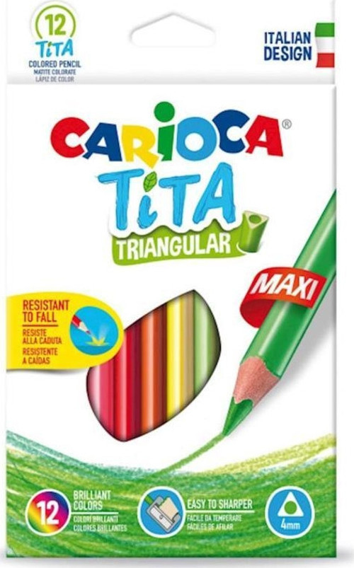 Carioca Tita Maxi Üçgen Kuru Boya Kalemi 12'Li