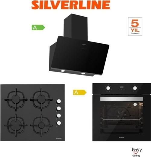 Siyah Cam Ankastre Set (3457 Soho 60+Cs5343B01+Bo6502B02)
