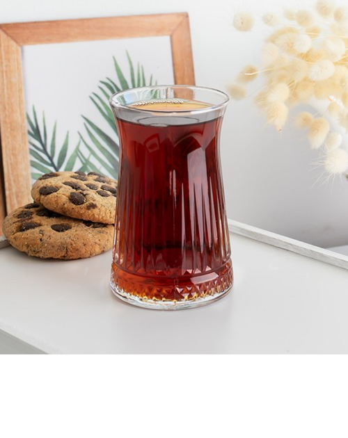Elegance Desenli Cam Çay Bardağı Seti 150 Ml 6'Lı Royaleks-81310