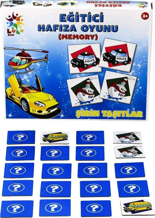 Laço Puzzle Lc023 Eğitici Hafıza Oyunu Sevimli Taşıtlar