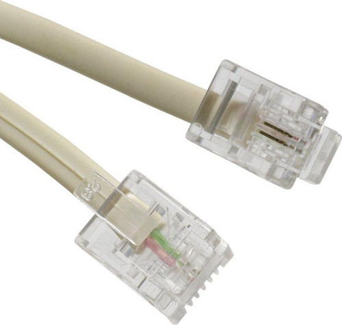 Telefon Hat Kablosu Hazır 6P/2C 5 Metre Krem