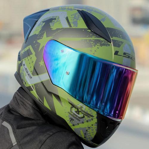 Rapid 2 Thunder Birds Race Full Face Motosiklet Kaskı Yarış Spoiler +  Şeffaf + Gökkuşağı Vizörlü